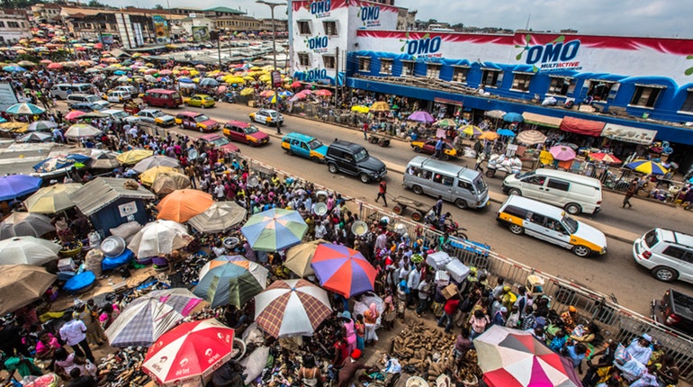 Kajetia market (biggest market in West Africa)